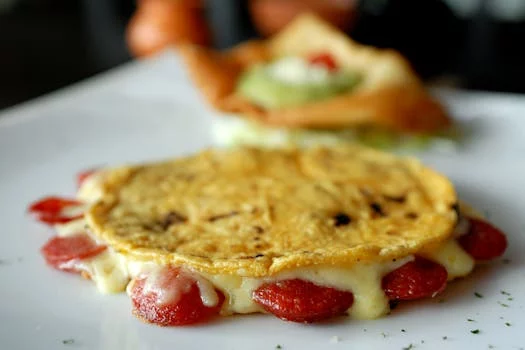 cheese quesadilla with melted cheese